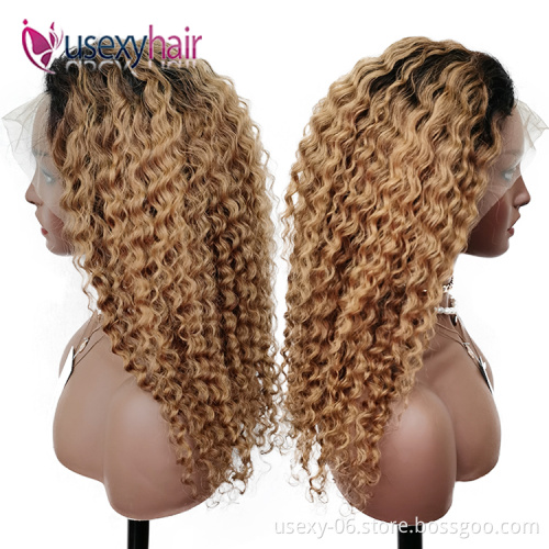 Full wig wholesale human hair vendors raw cambodian hair water wave hd lace frontal wig human hair curly lace front brown wigs